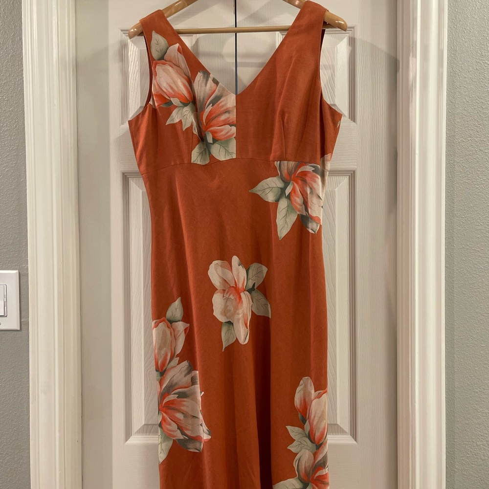 🌺Banana Republic Tropical Tangerine Floral Summer Dress🌸 - Picture 2 of 8
